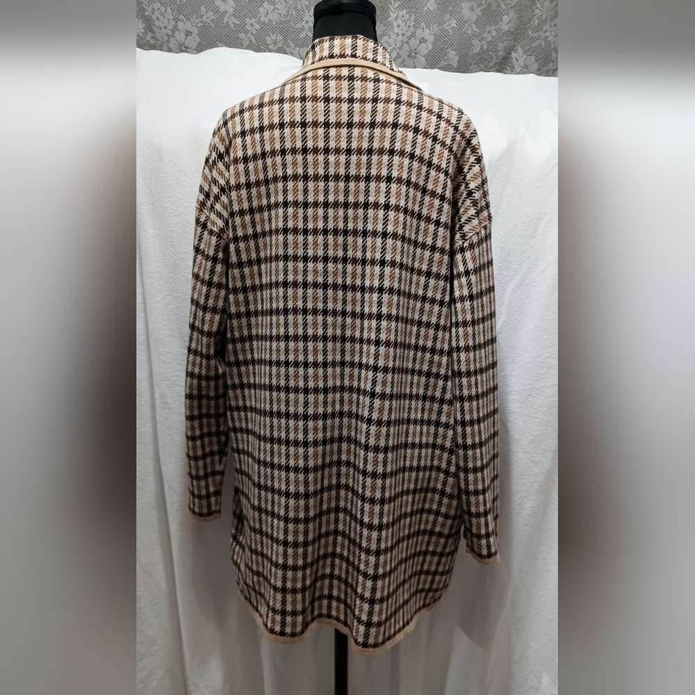 NWT Plaid Open Sweater Blazer  Size Large By Loft By Ann Taylor - Picture 5 of 7